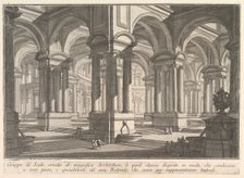 Stairways adorned by magnificient architecture . . . (Gruppo di Scale ornato di magnif..., ca. 1750. Creator: Giovanni Battista Piranesi