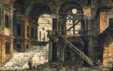 Stairwell in a Renaissance House, mid-18th century. Creator: Michele Marieschi