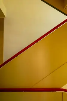 Staircase, Masters House. Restored paintwork. The Bauhaus building, Dessau, Germany, 2018. Artist: Alan John Ainsworth
