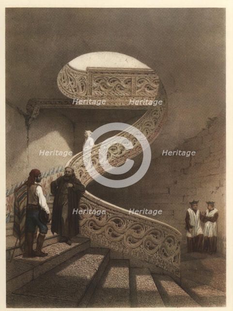 Staircase of the cloister of the Cathedral of Pamplona.