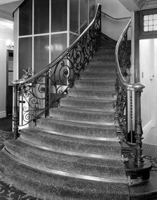 Staircase at the White Hall Hotel, Bloomsbury Square, London, 1980. Artist: Paul Barkshire