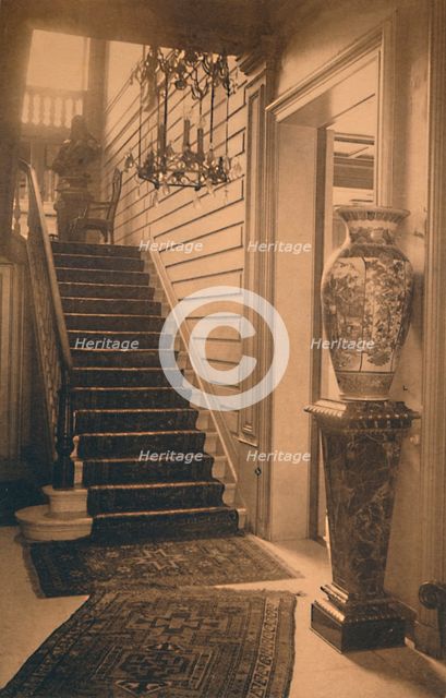 Staircase at the Cuban Embassy in Brussels, Belgium, 1927.  Creator: Unknown.