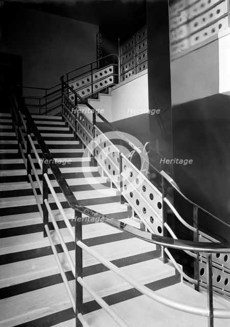 Staircase detail of the Odeon, Denmark Hill, London, 1934-1939. Artist: J Maltby