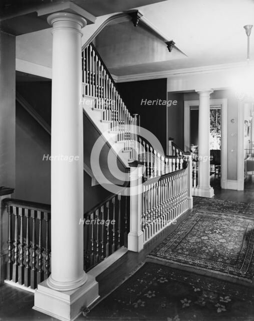 Staircase, four-story townhouse, possibly New York,N.Y., between 1900 and 1905. Creator: William H. Jackson.