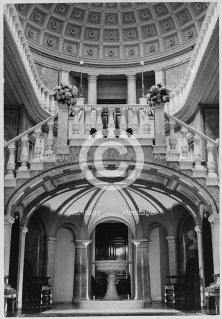 Staircase hall, British Embassy, 70 Wilhelmstrasse, Berlin, Germany, 1939. Artist: Unknown.