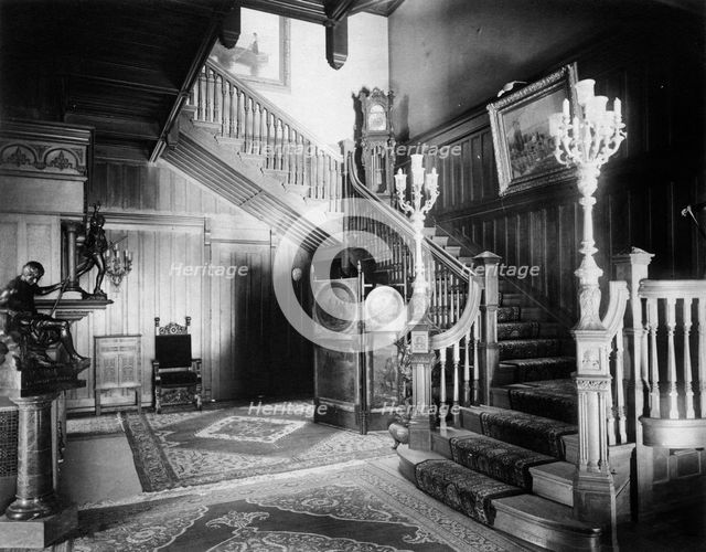 Staircase in home of Senator Philander Knox, Washington, D.C., between 1890 and 1950. Creator: Frances Benjamin Johnston.