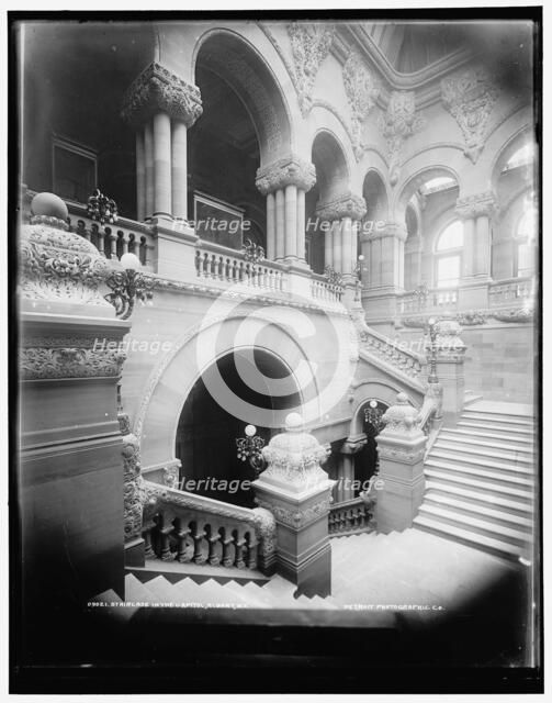 Staircase in the Capitol, Albany, N.Y., between 1901 and 1906. Creator: Unknown.