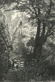 Staircase to Carisbrook Keep c1870