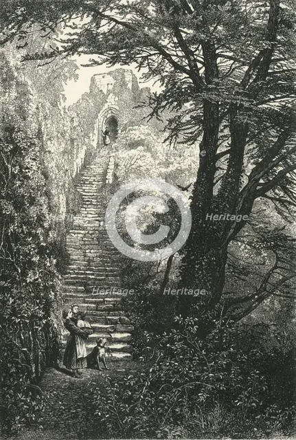 'Staircase to Carisbrook Keep', c1870.