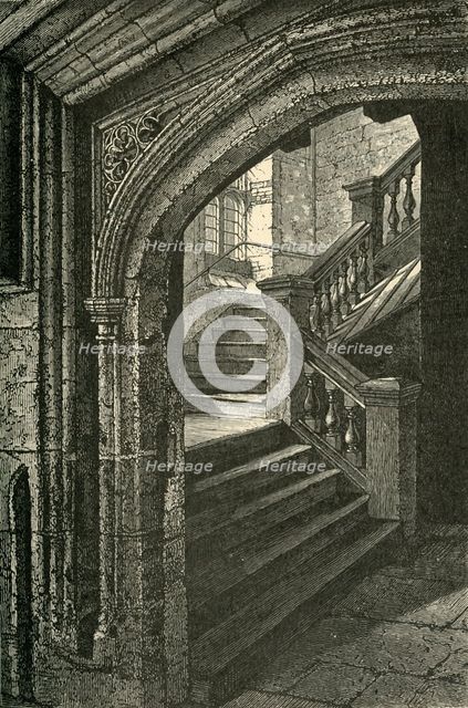 'Staircase to the Chapel and Upper School', 1911. Creator: Unknown.