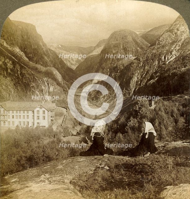 'Stalheim's Hotel, and its superb view, through the famous Naerodal, Norway', 1905. Creator: Unknown.