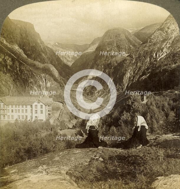 'Stalheim's Hotel, and its superb view, through the famous Naerodal, Norway', 1905. Creator: Unknown.