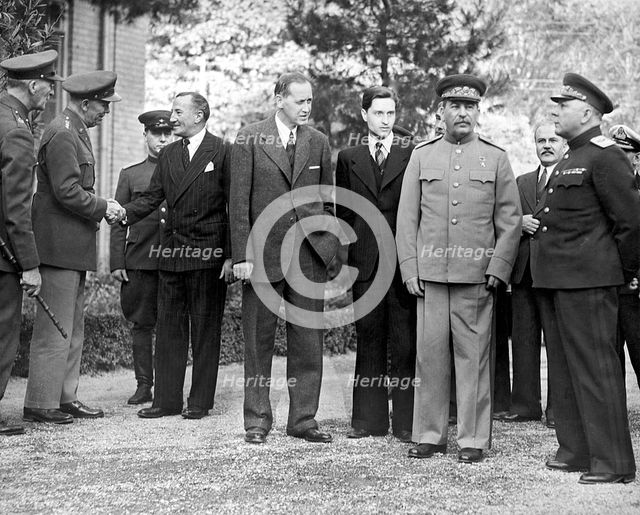 Stalin and Voroshilov at the Tehran Conference 1943.