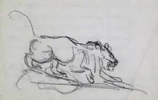 Stalking Lion, c1830. Creator: Antoine-Louis Barye