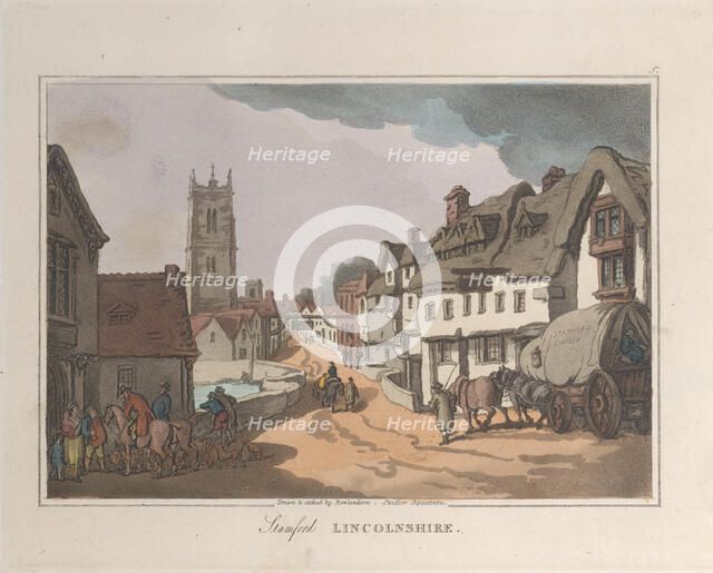 Stamford Lincolnshire, from "Sketches from Nature", 1822., 1822. Creators: Thomas Rowlandson, Joseph Constantine Stadler.
