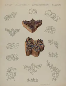 Stamps for Embroidery, c. 1937. Creator: Charlotte Angus