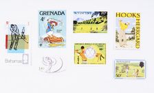 Stamps from various Caribbean islands, with golfing theme, 20th century