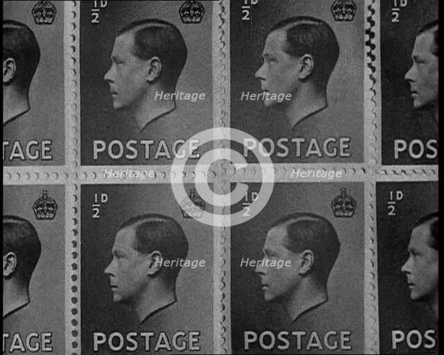 Stamps Showing Edward VIII, His Majesty The King, 1936. Creator: British Pathe Ltd.