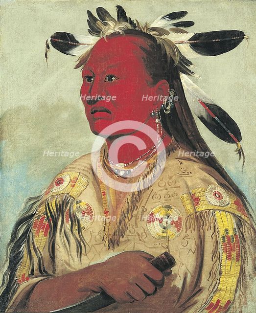 Stán-au-pat, Bloody Hand, Chief of the Tribe, 1832. Creator: George Catlin.