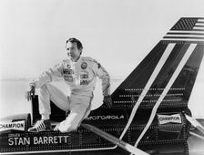 Stan Barrett on Budweiser Rocket car. Creator: Unknown