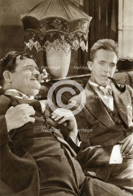 Stan Laurel and Oliver Hardy, American-based comedy duo, 1933. Artist: Unknown