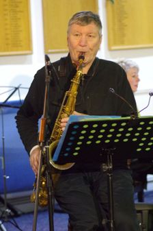 Stan Sulzmann, Stan Sulzmann’s Neon Orchestra, Watermill Jazz Club, Dorking, Surrey, Nov 2023. Creator: Brian O'Connor