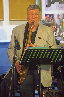 Stan Sulzmann, Stan Sulzmann’s Neon Orchestra, Watermill Jazz Club, Dorking, Surrey, Nov 2023. Creator: Brian O'Connor