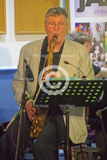 Stan Sulzmann, Stan Sulzmann’s Neon Orchestra, Watermill Jazz Club, Dorking, Surrey, Nov 2023. Creator: Brian O'Connor.