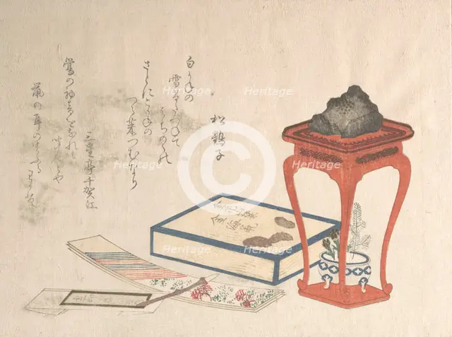 Stand, Box and Writing-Paper, probably 1816., probably 1816. Creator: Shinsai.