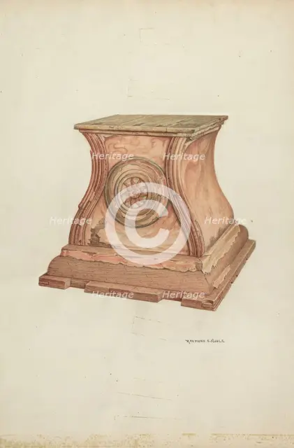 Stand for Baptismal Font, 1935/1942. Creator: Raymond E. Noble.