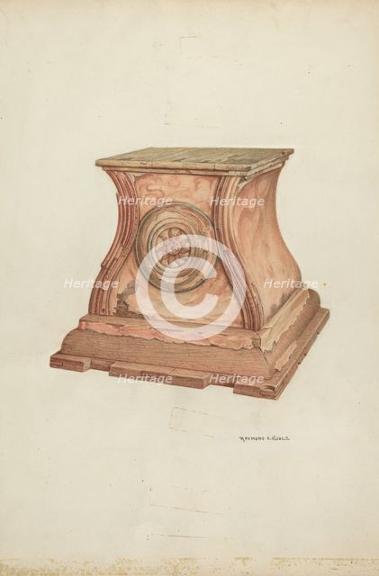 Stand for Baptismal Font, 1935/1942. Creator: Raymond E. Noble.