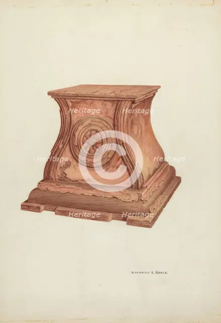 Stand for Baptismal Font, 1935/1942. Creator: Raymond E. Noble.