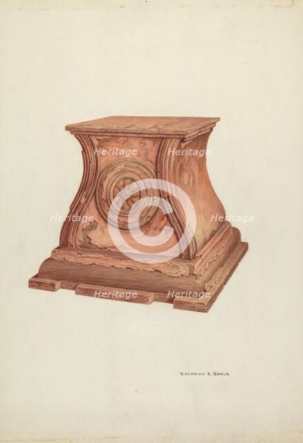 Stand for Baptismal Font, 1935/1942. Creator: Raymond E. Noble.