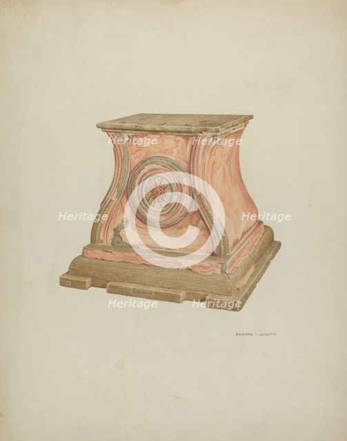 Stand for Baptismal Font, 1937. Creator: Edward Jewett.