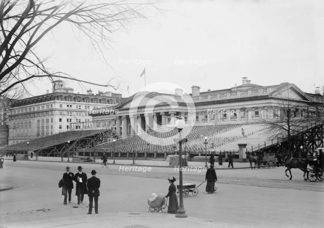 Stand in front of Treasury Bldg., 1913. Creator: Bain News Service.
