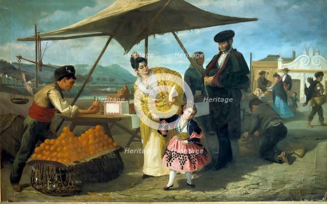  'Stand of oranges', oil Painting by Federico Maria Eder.