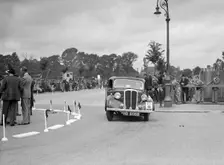 Standard 12 saloon of Miss I Webber competing in the South Wales Auto Club Welsh Rally, 1937 Artist: Bill Brunell