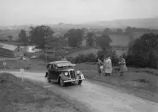 Standard 12 saloon of Miss I Webber competing in the South Wales Auto Club Welsh Rally, 1937 Artist: Bill Brunell