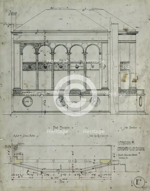 Standard Club Addition and Alterations, First Floor Plan, 06/21/1892. Creator: Adler & Sullivan.