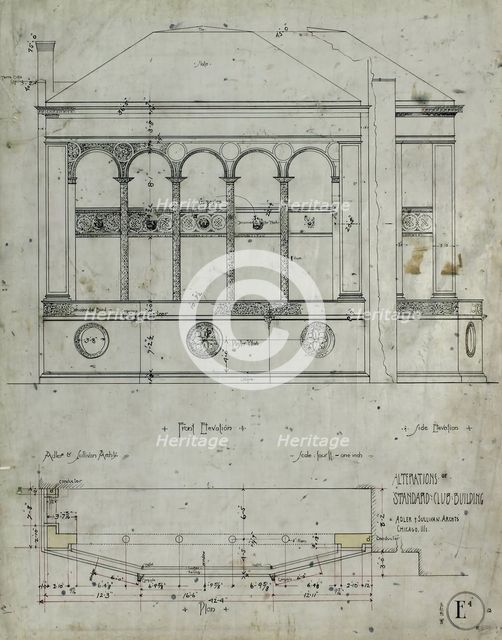 Standard Club Addition and Alterations, First Floor Plan, 06/21/1892. Creator: Adler & Sullivan.