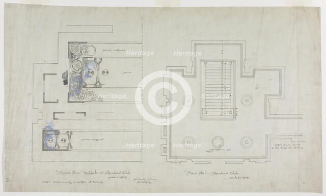 Standard Club, Chicago, Illinois, Mosaic Floor for Vestibule and Main Hall, 1887/88. Creator: Adler & Sullivan.
