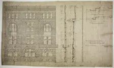 Standard Club, Chicago, Illinois, Revised Elevation and Details, 1887. Creator: Adler & Sullivan
