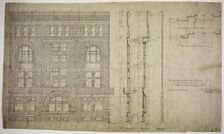 Standard Club, Chicago, Illinois, Revised Elevation and Details, 1887. Creator: Adler & Sullivan