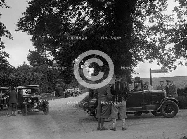Standard and Morris at the JCC Inter-Centre Rally, 1932. Artist: Bill Brunell.