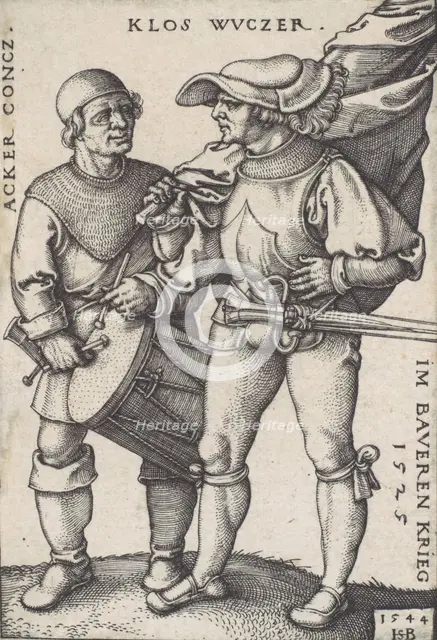 Standard Bearer and Drummer, 1544. Creator: Sebald Beham.