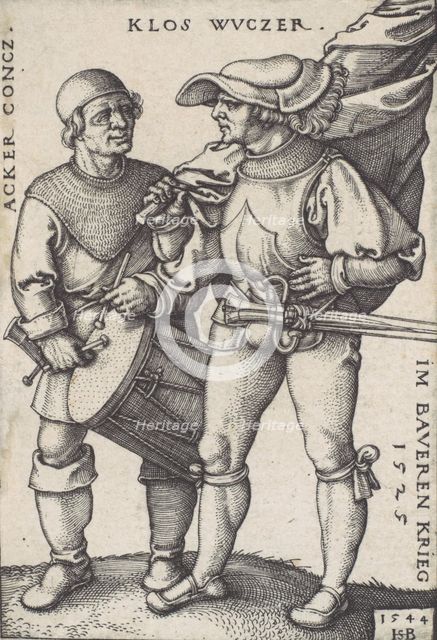 Standard Bearer and Drummer, 1544. Creator: Sebald Beham.