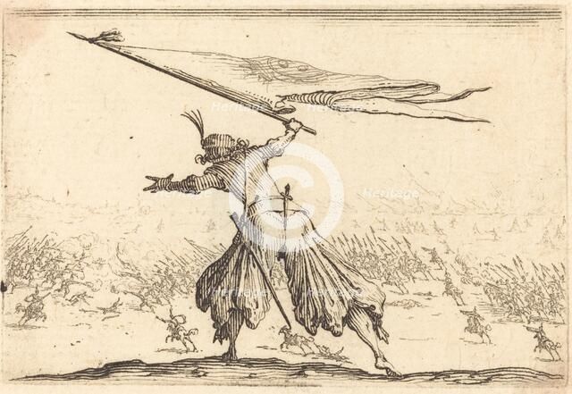 Standard Bearer, c. 1617. Creator: Jacques Callot.