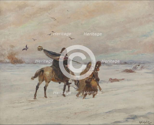 Standard-bearer during the retreat from Russia, 1928.