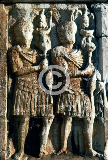 Standard Bearers, Arch of Constantine, relief detail, early 2nd century Artist: Unknown.
