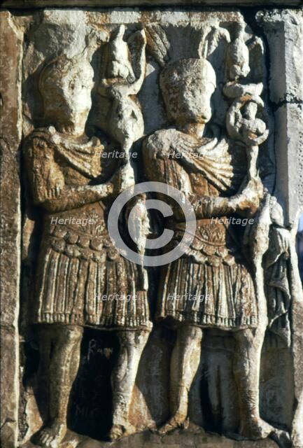 Standard Bearers, Arch of Constantine, relief detail, early 2nd century Artist: Unknown.